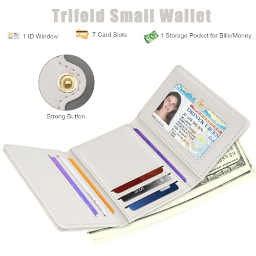Crocodile Wallets Women Small Luxury Faux Leather Alligator Wallet | Chic RFID Blocking Womens Trifold Credit Card Holder Ladies Mini Purse, Beige Croc - color: Beige