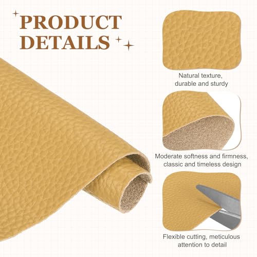 MECCANIXITY Top Grain Leather Sheet 11.8 x 7.9 Inch Natural Cow Leather 0.8mm Fabric Pieces for DIY Craft Furniture Office Belts Notebook Covers, Beige - color: Beige, size: 0.8mm