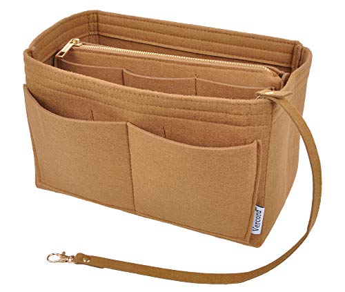 Vercord Felt Organizer Insert For Purse Handbag Tote Bag In Bag Inside Shaper Divider Neo Coffee Small - color: A Coffee, size: Small