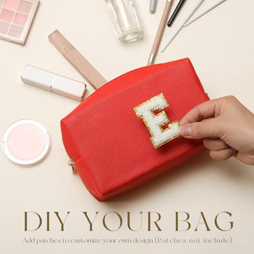 Sanwuta 9 Pcs Makeup Bags Bulk Toiletry Case,Red - color: Red