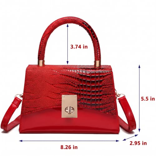 JHVYF Women Small Crossbody Bags Shoulder Bag Classic Satchel Handbags Ladies Cute Purses Satchels bag mini purse for women - color: 1#red