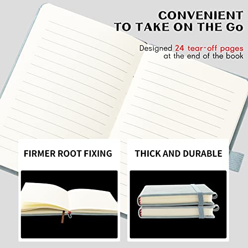2Pack Pocket Notebook Small Notebook Journal Notebook 4 inches x 5.7 inches 200 Pages Leather Cover With Pen Holder Page Marker Ribbons(Blue) - color: Blue