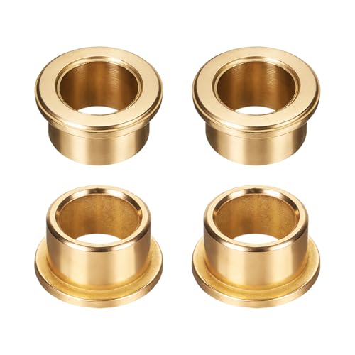 uxcell 4Pcs Flange Sleeve Bearings, 12mm Bore x 16mm OD x 10mm Length, Self-Lubricating Sintered Bronze Bushings - size: 12x16x10mm