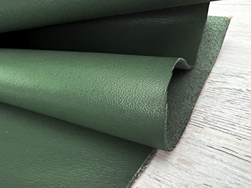 2 Pieces of Dark Green 14x20 Inch Genuine Leather Pieces Real Cowhide Full Grain Sheets for Crafting Leatherworking Leathercraft Repair Crafts Offcuts TPS13526 - color: 2 Pieces of 14x20 Inch (Dark Green)