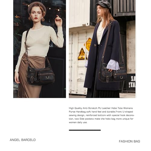 Angel Barcelo Cross body Shoulder Bag Women Soft PU Leather Purses and Handbags - color: 801-coffee