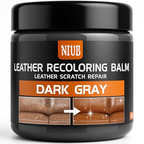 Leather Recoloring Balm, Leather Color Restorer, Dark Gray - color: Dark Gray