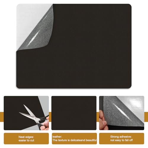 IANZE 2Pcs Leather Repair Patch, Self Adhesive Leather Repair Patch for Car Seats, Couches, Furniture, Sofa, Handbags, Office Chair (Black Brown) - color: Black Brown