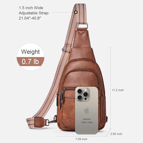 cakang Womens Sling Bag Crossbody Bags for Women Vegan Leather Sling Backpack Daypack Fanny Pack Crossbody Purse Travel - color: 1-brown