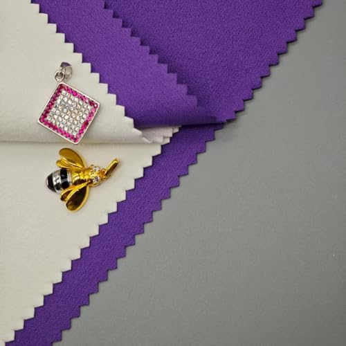 2pcs Jewelry Cleaner&Polishing Clothb for Ring,Earring,Watch and Coins Care | Sterling Silver Gold Platinum Tarnish Remover,Non-Toxic Eco Friendly,Jewelry Cleaning Cloth - color: Dark Purple