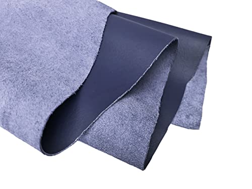 2 Pieces of Navy Blue 14x20 Inch Genuine Leather Pieces Real Cowhide Full Grain Sheets for Crafting Leatherworking Leathercraft Repair Crafts Offcuts TPS13526 - color: 2 Pieces of 14x20 Inch (Navy Blue)