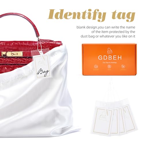 12 Pack Dust Bags for Handbags Travel Storage Pouch Silk Cloth Bag - color: A-White, size: 23.6x19.6in