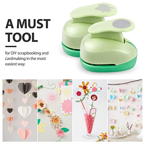UCEC Paper Punches for Crafting, 1 Inch Craft Puncher, 6 Pcs Hole Punch | Shapes Cutters for Paper Craft Heart, Circle, Star, Butterfly, Maple Leaf, Flower Punch Sets for DIY Projects Scrapbook - style: 6 Diffrent Shapes Set 2