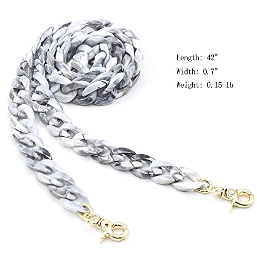 Aumey Clear White Black Brown Acrylic Chain Clutch Purse Strap Handles Bag Handbag Purse Replacement Chains 40 Inches - color: multicolored4