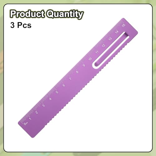 HARFINGTON 3pcs Straight Ruler 15cm Metric Metal Aluminum Alloy Measuring Bookmark Clip Ruler Scale Tool for Measure Study Reading Classroom Office, Rose - color: Rose, size: 15cm