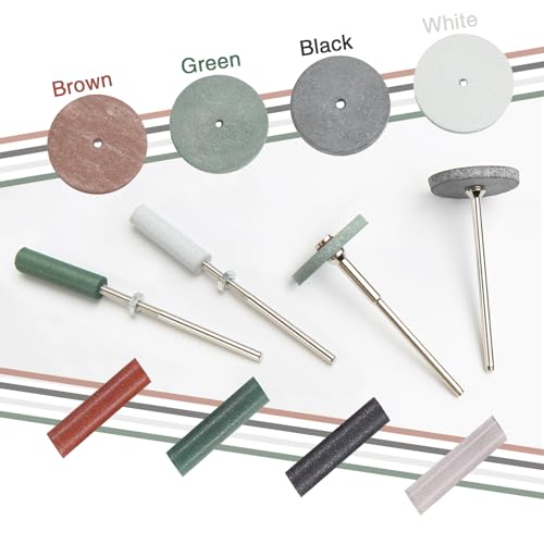 Silicone Polishing Wheels Kit 40 Pcs Silicone Wheel + 6 Pcs Mandrel Shank | Colorful, For Dental Labs, Jewelry, Jade and Wooding