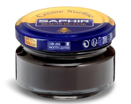 SAPHIR Creme Surfine Pommadier Shoe Polish - Beeswax Cream for Leather Products - color: Boar Brown, size: 50 ml