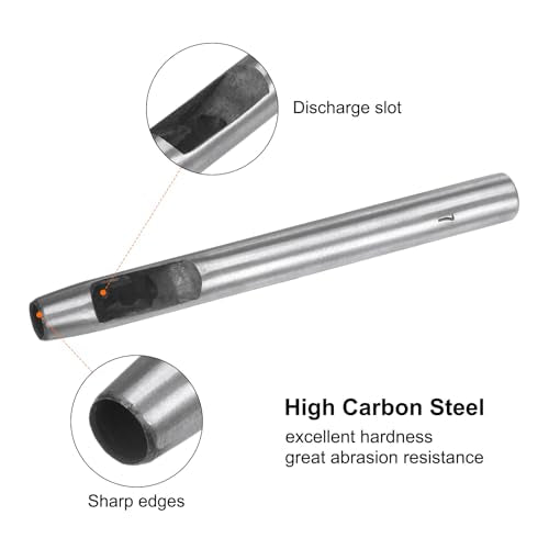 HARFINGTON 2pcs Hollow Punch for Leather 7mm Round Hole Punch Tool for Belt Puncher Carbon Steel Single Punch for Watch Belt Cut Leather Craft Rubber Paper Fabric Plastic Soft Material - size: 7mm