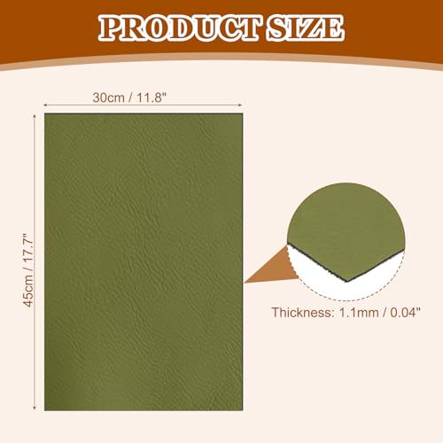 HARFINGTON Laserable Leather Sheets 18" x 12" x 0.04" Non-Adhesive Engraving Leatherette Sheets Laserable Leather Hat Patch for DIY Caps Jackets Backpacks Clothing, Olive Green/Black - color: Olive Green/Black