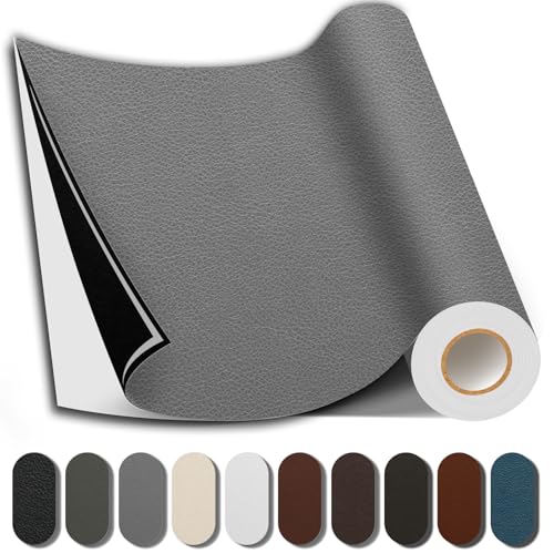 Shagoom Leather Repair Kits, Large Vinyl Repair Patch for Couches Furniture | PU Leather, Self-adhesive, Quick Repair, Strong Stick, Large Size, Couch Repair Patch, Furniture Repair Tape - color: Grey, size: 3.5X79 inch