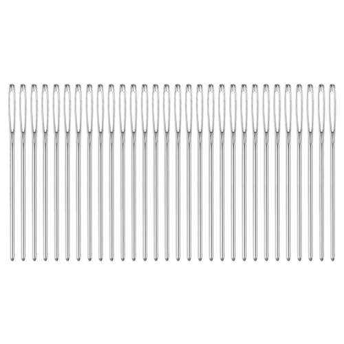 Generic 30Pcs Large Eye Blunt Needles 2.75" Tapestry Needle Yarn Sewing Knitting Weaving Needle Stainless Steel for Crochet Projects