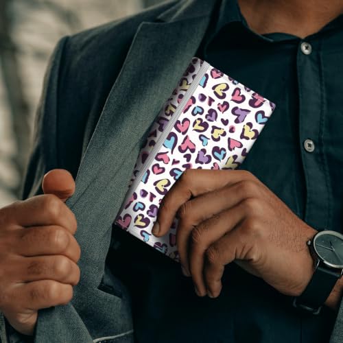 Checkbook Cover for Personal Checkbook, Cute Pu Leather Check Book for Women & Men, Slim Checkbook Holder with Pen Holder and Built-in Clear Plastic Divider, Heart Pattern - color: Heart Pattern
