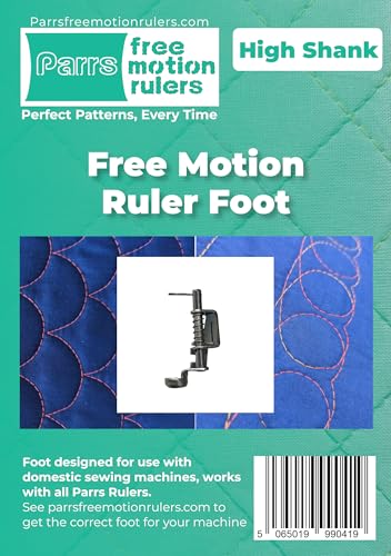 Parrs High Shank Free Motion Hopping Ruler Foot for Domestic Machines