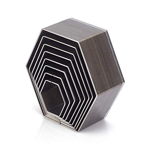 PH PandaHall 8 pcs High Carbon Steel One Hole Hollow Punch Cutter Set, 8 Sizes Hexagon Leather Die Cutter Tool Cutting Punching Die for Handmade DIY Leather Craft, Not Regular Hexagon - color: Hexagon, size: 8 Sizes (20-55mm)