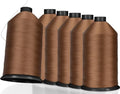 ~ TEX 70 Nylon Thread ~ Size B69 ~ Bonded Finish ~ 6000 Yards ~ Industrial Strength ~ Ideal for Upholstery, Leather, and Heavy Duty Sewing Projects ~ 6 Pack ~ Chestnut Brown - color: Chestnut Brown, size: 6 Pack
