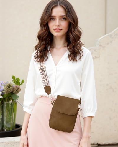 Fashion Small Crossbody Bags for Women Trendy Designer Cell Phone Purses - color: Sandy Brown