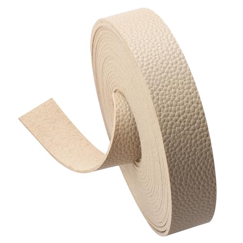 picheng Faux Leather Strap 1 Inches Wide Lychee Texture Leather Straps for Crafts, 200 Inches Long Faux Leather Strips - color: Khaki