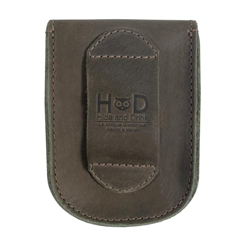 Hide & Drink, Holster Pouch, Durable EDC Waist Bag for Coins, Pocket Wallet, Headphones, Personal Items, Conveniently Attaches to Belt, Full Grain Leather, Handmade - color: Dark Jade