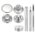 HARFINGTON 24Set Leather Snaps Fasteners Kit 17mm Dia Brass Press-Stud Cap Button 2.76" Length Metal Snap Buttons with 4 Install Tools for Coat Bag Leather Marine Boat Canvas, Silver - color: Silver, size: 17mm