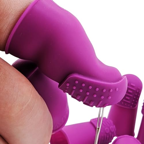 Flexible Thimble Set for Adults | THIK-Grip Thimbles | Large (10) | for Thumbs or Large Mens Fingers