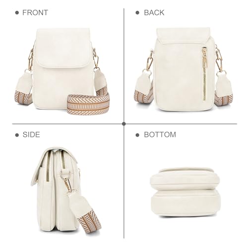 Fashion Small Crossbody Bags for Women Trendy Designer Cell Phone Purses - color: White