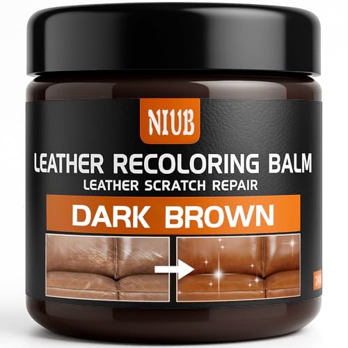 Leather Recoloring Balm, Leather Color Restorer, Dark Brown - color: Dark Brown