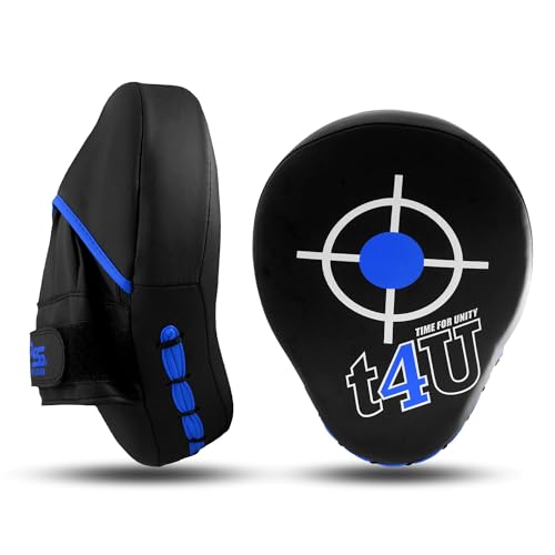 PSS Boxing Focus Pads - Hook & Jab Punch Mitts for MMA, Kickboxing, Karate, Muay Thai, and Taekwondo Training - Hand Target Strike Shield Punching Gloves Pad - color: Blue