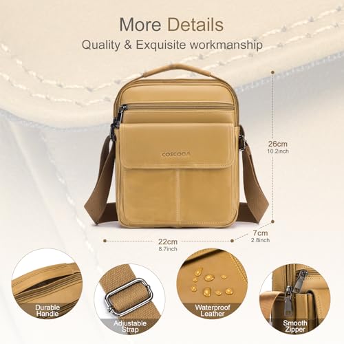 Men's Leather Crossbody Shoulder Bag - Messenger Satchel Travel Handbag - color: Black-b