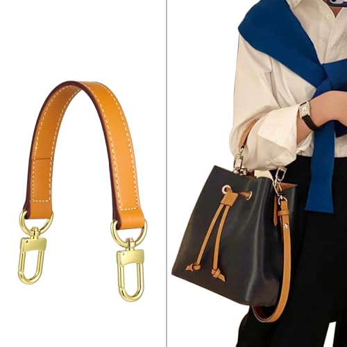 Genuine leather purse Handle compatible with Neonoe for Metis Noe BB NM Beaubourg Hobo - color: Honey Brown-purse Handles