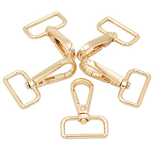 JWBIZ 12 Pcs D Ring Swivel Lobster Claw Clasp, Push Gate Snap Hooks Trigger Clips(Gold, 1 1/4 inch) - color: Gold, size: 1 1/4 inch