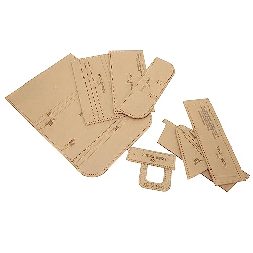 9Pcs Clear Acrylic Wallet Pattern Stencil Template Set, Precise DIY Leather Craft Tool with Protective Paper, Easy to Use and Store, for Handmade Bag Making