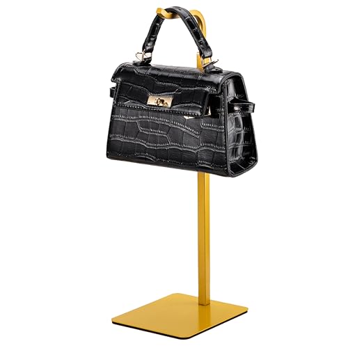 Adjustable Tabletop Purse & Banner Display Stand, Gold | Multi-use tabletop rack holds handbags, birthday banners, lanterns and wreaths for home, parties or retail. - color: Gold
