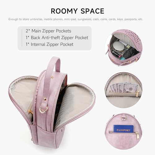 APHISON Small Backpack Purse for Women Cute Mini Backpacks PU Leather Crossbody Shoulder Bags Multifunctional Handbags - color: 08-purple