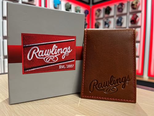 Rawlings | Men's Front Pocket Wallet Collection | Genuine Leather | Multiple Styles & Colors - color: Brown | Bifold Money Clip