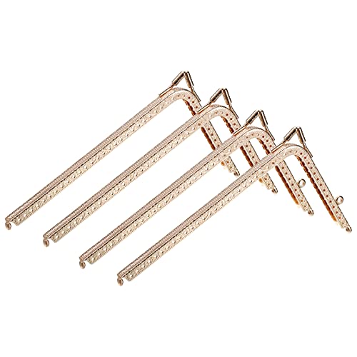 uxcell Metal Purse Frames - 7.3" 4Pcs Rectangle Kiss Lock Clasp Frame Embossed Clutch Frame for Coin Purse Sewing Bag Making DIY Craft, Gold - color: Gold, size: 7.3"