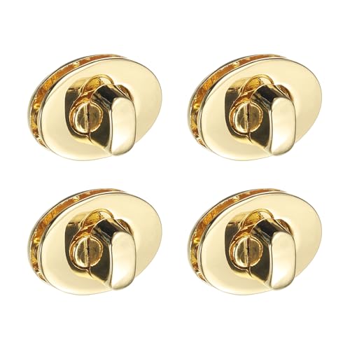 uxcell 4Pcs Twist Turn Lock Clasp, 24 x 16mm Closures Lock Fasteners Gold - color: Gold, size: 24 x 16mm