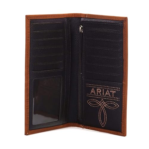 Ariat Rodeo Wallet Emboss Shield & Script Medium Brown, Leather One Size