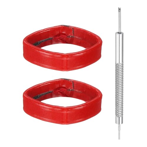 HARFINGTON Leather Watch Band Loops Replacement Watch Band Keeper Watch Strap Holder Retainer Wristwatch Strap Fastener Rings - color: Red, size: 18mm