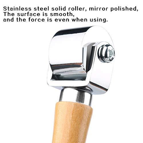 QMNNMA Seam Roller for Quilting, 25mm Leather Press Edge Roller | Seam Roller for Sewing, Leather Edge Creaser and Smoother, Leather Glue Laminating Roller Iron Roll - size: S