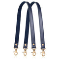 Allzedream Genuine Leather Purse Strap Sewing Canvas Replacement Handbag Shoulder Bag 2 Pcs - color: Navy, Gold Hardware
