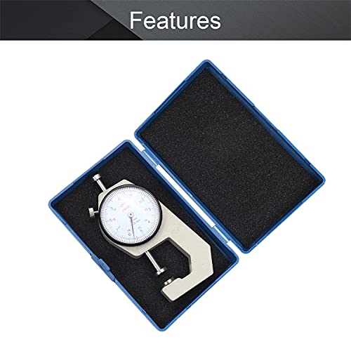 Utoolmart Dial Thickness Gauge, Flat Head Thickness, 0-20mm Tester Dial Measuring Tool for Paper Leather Cloth Paper, Film, Wire 1 Pcs - size: Flat Bottom 0-20MM